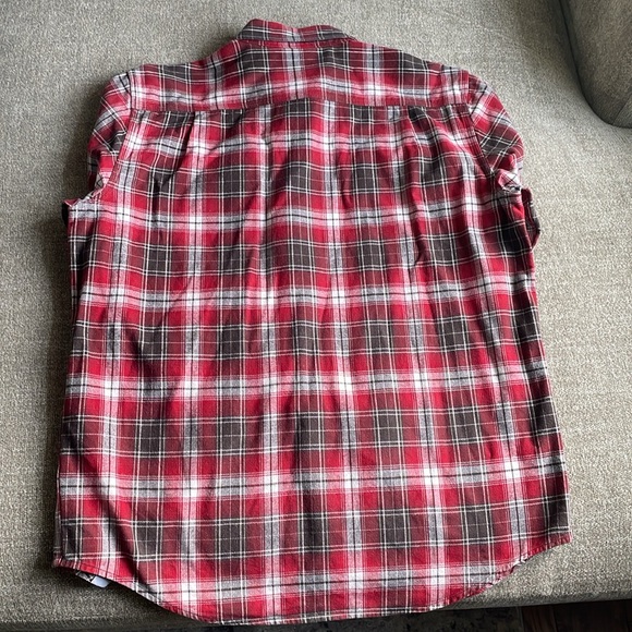 Carhartt Men’s L Long Sleeve Red, White, and Black Flannel Shirt - Picture 6 of 6